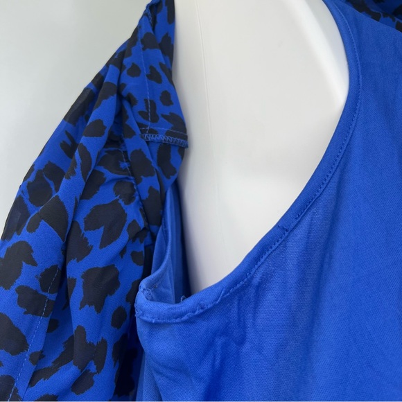 Torrid Animal Print Chiffon Shirtdress 3X 
Going Wild Blue Leopard100%Polyester - Picture 10 of 16